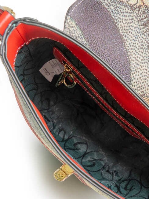 PLANETARIUM Mini-Schultertasche klassisch/ koralle - Damentaschen