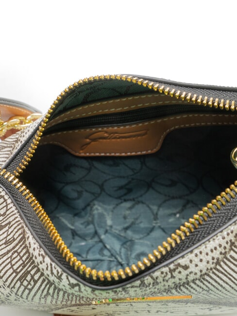 PLANETARIUM Schultertasche mit Schultergurt Tinten-Sepia/Hellbraun - Damentaschen