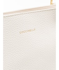 COCCINELLE MALORY  Schulter-Shopper aus Leder Wei&szlig; - Damentaschen - 3