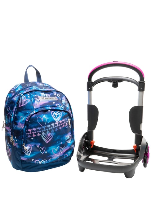 GLOOMY HEART Trolley-Rucksack, abnehmbar blautief - Rucks&auml;cke mit Trolleyfunktion