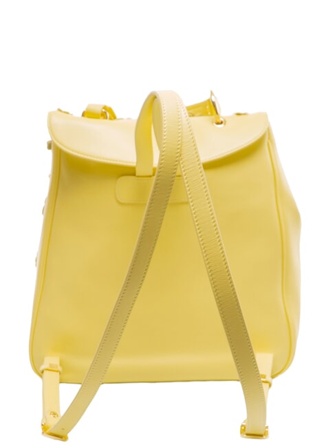 SOFIA Lederrucksack mit kleinen Blumen Gelb - Damentaschen