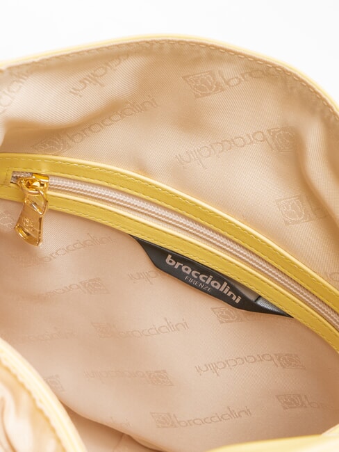 SOFIA Lederrucksack mit kleinen Blumen Gelb - Damentaschen