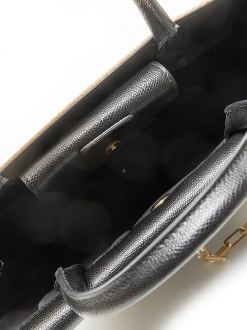 MISS MIMI Handtasche mit Schulterriemen W&uuml;ste + Schwarz - Damentaschen