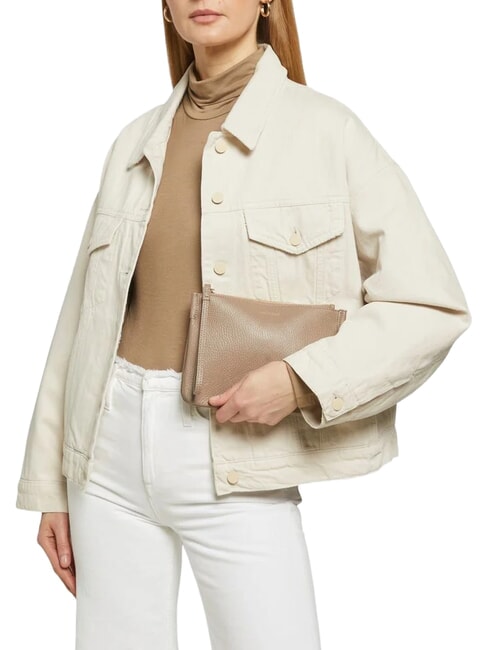 LORINE Lederclutch warmes Taupe - Damentaschen