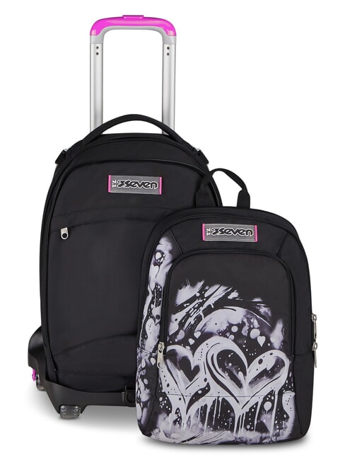 PLUMPY LINE GIRL DETACH Doppelseitiger Trolley-Rucksack Schwarz - Rucks&auml;cke mit Trolleyfunktion