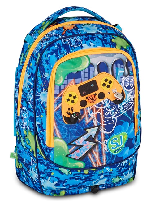 JOYFUL PINS BOY  BLAUER DRUCK - Rucks&auml;cke mit Trolleyfunktion