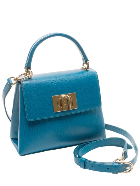 1927 Mini-Handtasche mit Schultergurt aus Leder blaugr&uuml;n - Damentaschen