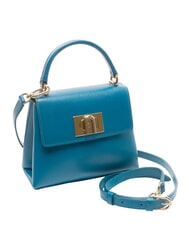 FURLA 1927 Mini-Handtasche mit Schultergurt aus Leder blaugr&uuml;n - Damentaschen - 2