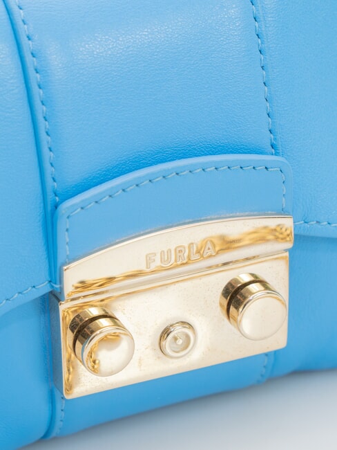 METROPOLIS Mini-Umh&auml;ngetasche aus Leder himmelblau - Damentaschen