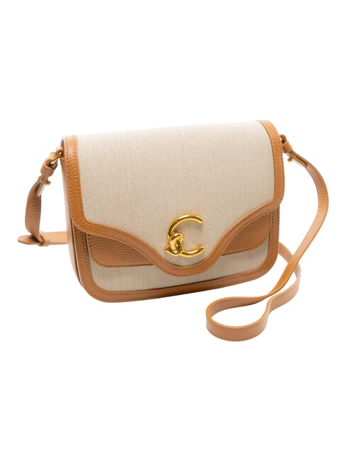 C-ME CANVAS Mini-Schultertasche aus Leder Riff / Pfirsich - Damentaschen