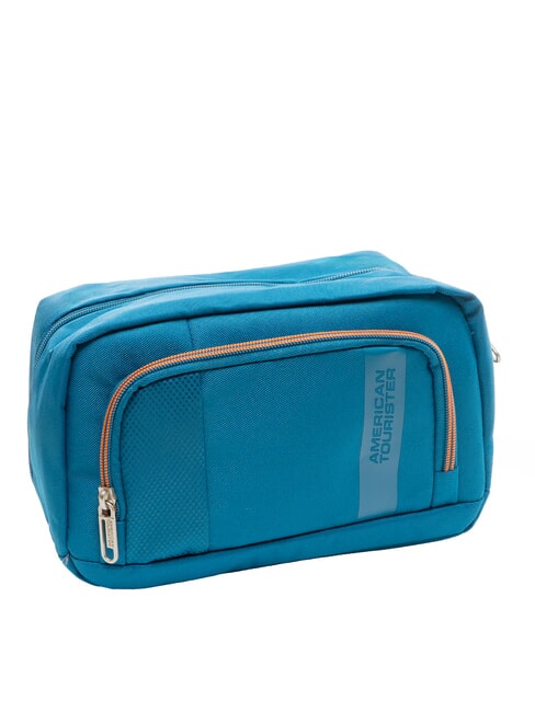 BLAZING RIDE Kosmetikkoffer mit Vordertasche T&uuml;rkis/Orange - Beauty-Case