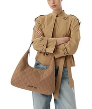 CALVIN KLEIN EMBLEM JAQUARD Die Schultertasche Maisstroh/tbd aop jqd - Damentaschen - 2
