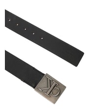 CALVIN KLEIN SSNL MONO Lederg&uuml;rtel schwarz/antiksilber - G&uuml;rtel - 3