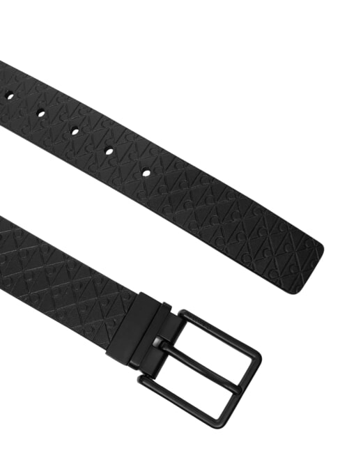 WARMTH BUCKLE Lederg&uuml;rtel schwarz/mattschwarz - G&uuml;rtel