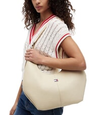 TOMMY HILFIGER TJW SLOUCHY Schultertasche mit Plakette Hafennebel - Damentaschen - 2