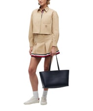 TOMMY HILFIGER TJW MUST XL-Schultertasche mit gepr&auml;gtem Logo Schwarz - Damentaschen - 2