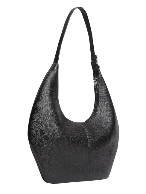 TJW SLOUCHY Schultertasche mit Plakette Schwarz - Damentaschen