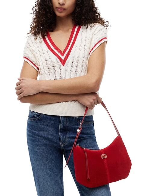 TJW SLOUCHY Schultertasche aus Wildleder Arizona Red - Damentaschen