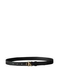 CALVIN KLEIN FACTED CK BUCKLE Lederg&uuml;rtel Schwarz / Antik-Hellgold - G&uuml;rtel - 3