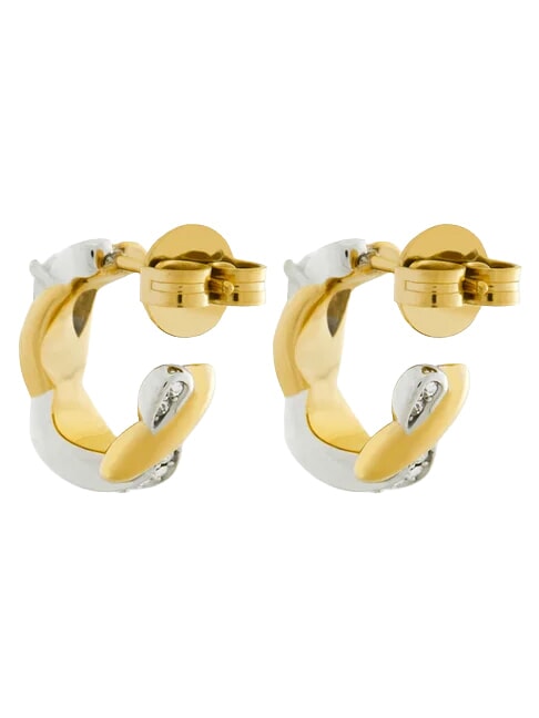 TWIST Stahlohrringe Gelbgold/Rhodium - Ohrringe