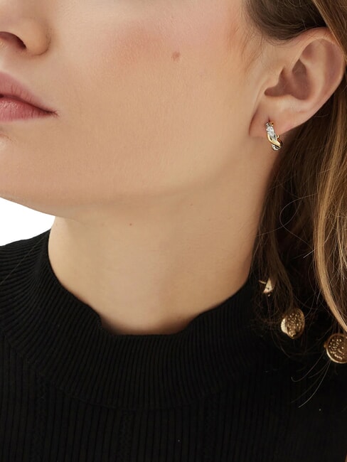 TWIST Stahlohrringe Gelbgold/Rhodium - Ohrringe