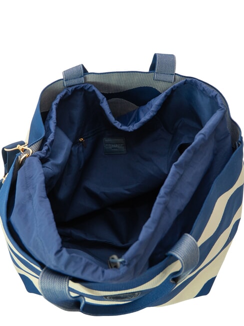 KNITTED Handtasche mit Schulterriemen Creme/Marineblau - Damentaschen