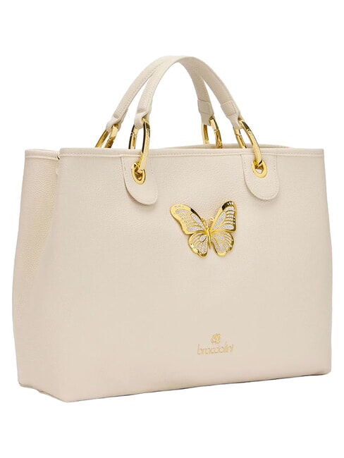 BETH JEWELS L Handtasche mit zwei Henkeln und Schulterriemen Beige - Damentaschen