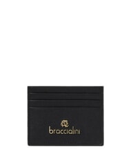 BRACCIALINI BASIC Flaches Kartenetui aus Leder Schwarz - Brieftaschen Damen - 2