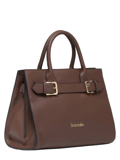 HELLEN Lederhandtasche mit Schulterriemen braun - Damentaschen