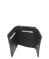 BRACCIALINI BASIC Kleine Lederbrieftasche mit Klappe Schwarz - Brieftaschen Damen - 2