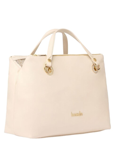 NORA Lederhandtasche mit Schultergurt Beige - Damentaschen