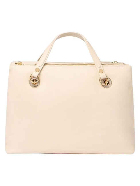NORA Lederhandtasche mit Schultergurt Beige - Damentaschen