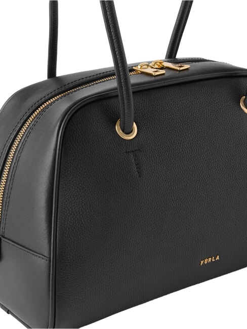 POPPY Schultertasche, Leder Schwarz - Damentaschen