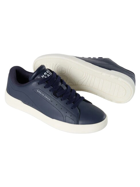 FENDER PLAIN Ledersneakers Marine - Herrenschuhe
