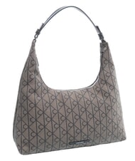 CALVIN KLEIN EMBLEM JAQUARD Die Schultertasche Lotus Beige/Schwarz AOP JQD - Damentaschen - 2