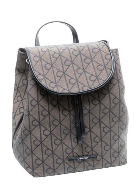 EMBLEM AOP Rucksack mit Innentasche Lotus Beige / Schwarz AOP - Damentaschen