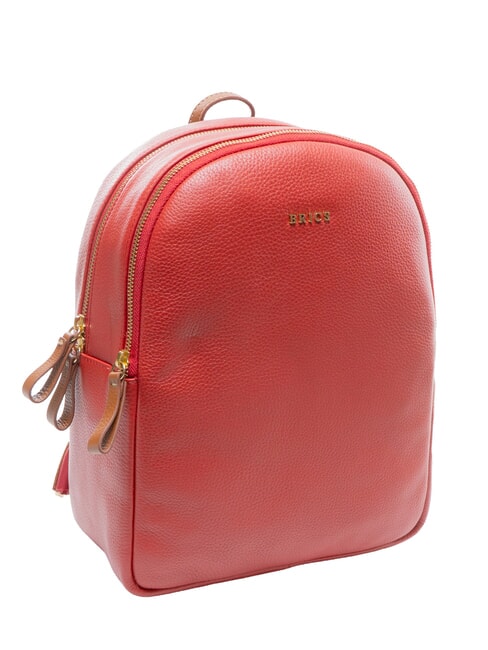 CREMONA Lederrucksack, zwei F&auml;cher rot - Damentaschen