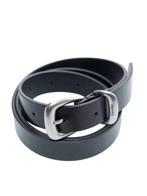 2PIECE LOGO Lederg&uuml;rtel Schwarz / Antiknickel - G&uuml;rtel