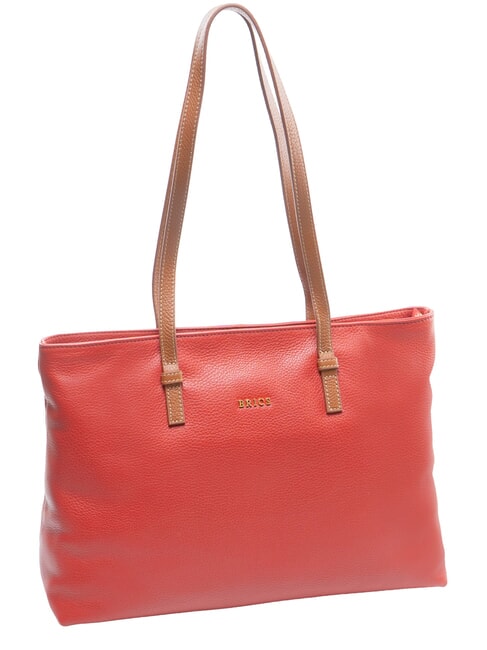 CREMONA S Leder-Einkaufstasche, Schultertasche rot - Damentaschen