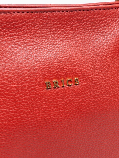 CREMONA S Leder-Einkaufstasche, Schultertasche rot - Damentaschen