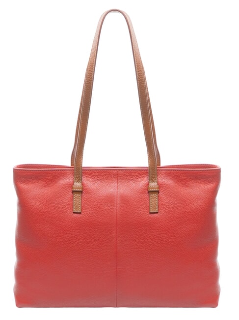 CREMONA S Leder-Einkaufstasche, Schultertasche rot - Damentaschen