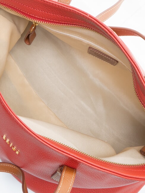 CREMONA S Leder-Einkaufstasche, Schultertasche rot - Damentaschen