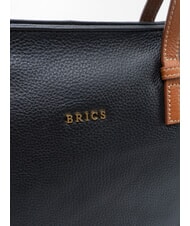 BRIC&rsquo;S CREMONA S Leder-Einkaufstasche, Schultertasche Schwarz - Damentaschen - 3