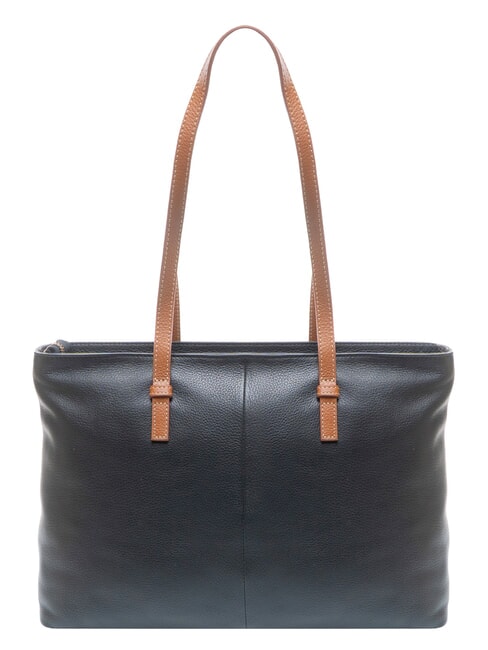 CREMONA S Leder-Einkaufstasche, Schultertasche Schwarz - Damentaschen