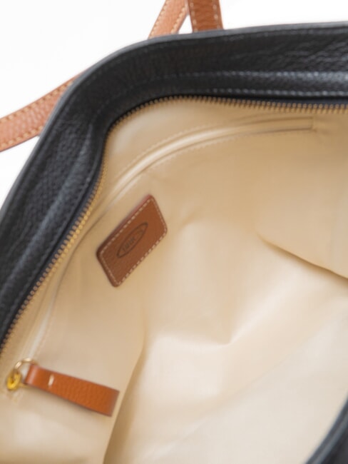 CREMONA S Leder-Einkaufstasche, Schultertasche Schwarz - Damentaschen
