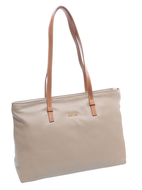 CREMONA S Leder-Einkaufstasche, Schultertasche Taubengrau - Damentaschen