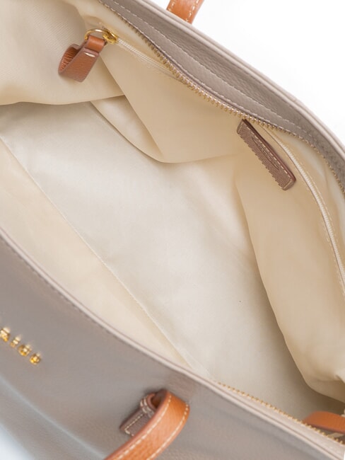 CREMONA S Leder-Einkaufstasche, Schultertasche Taubengrau - Damentaschen