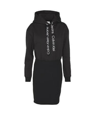 CALVIN KLEIN CK JEANS Kapuzenkleid ck Schwarz/Hellwei&szlig; - Damenkleider - 7