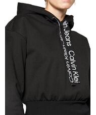 CALVIN KLEIN CK JEANS Kapuzenkleid ck Schwarz/Hellwei&szlig; - Damenkleider - 5