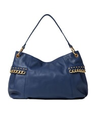 BRACCIALINI NORA Umh&auml;ngetasche aus Leder mit Kette Blau - Damentaschen - 3
